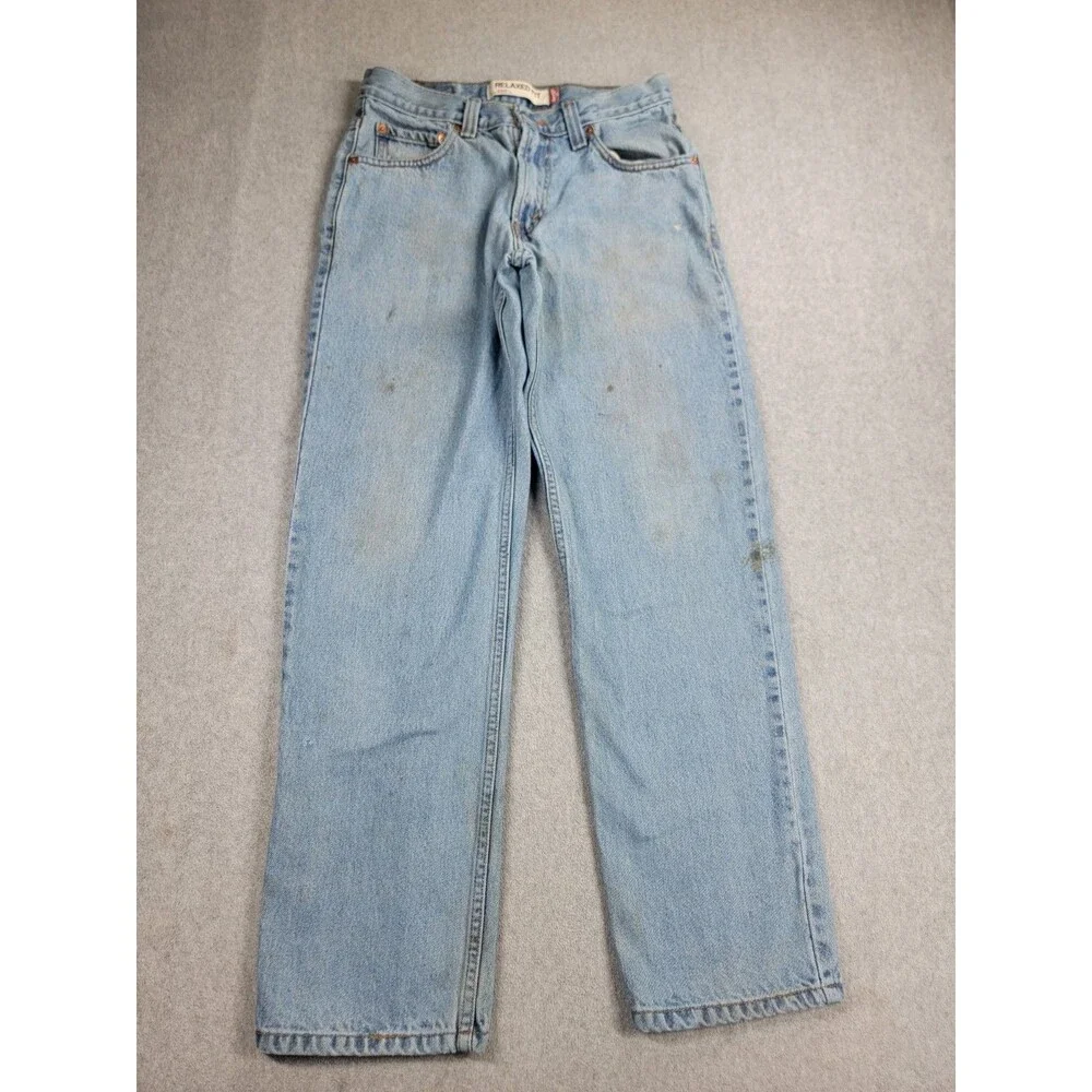 Levis 550 Jeans Mens 29x30 (26x29) Baggy Straight Mid Distressed Cotton Thrashed